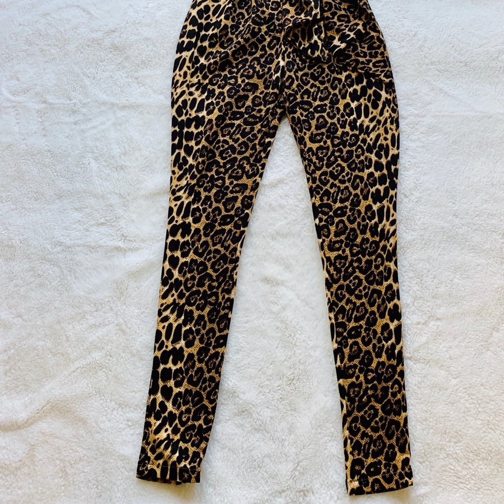Leopard Print Strapless Jumpsuit - image 2